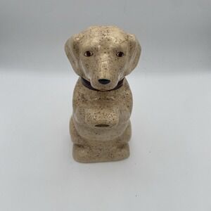 Vintage‎ Dog Teapot Ceramic Glazed Paw Spout Beige Brown Labrador 7.5x5"